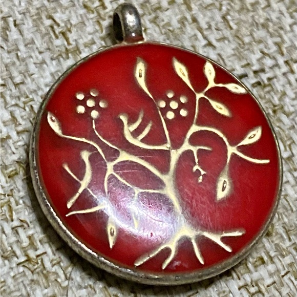 Karma Red and Gold Tree of Life Necklace - Picture 1 of 9
